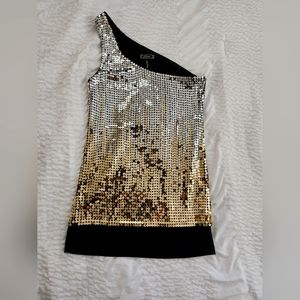 Express Sequin One Shoulder Top